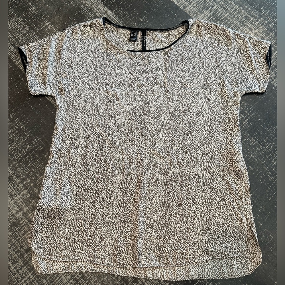 Mango Animal Print Loose-fit  Satin T-Shirt